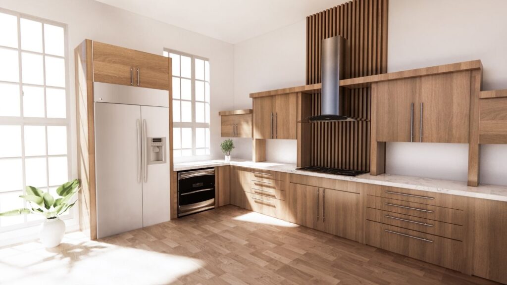 L shaped kitchen by jivan furniture