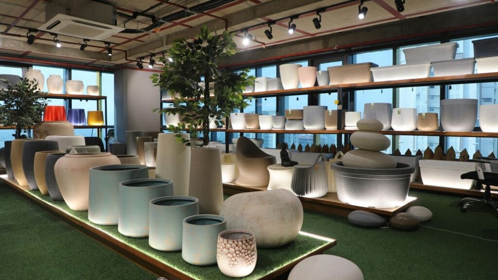 Vase store gifting stores for airports malls luxury stores interior by jivan furniture