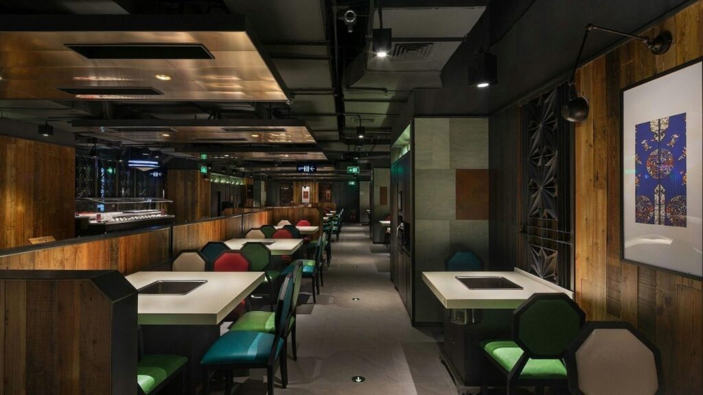 Interiors of family restaurants and dine and bar by jivan furniture